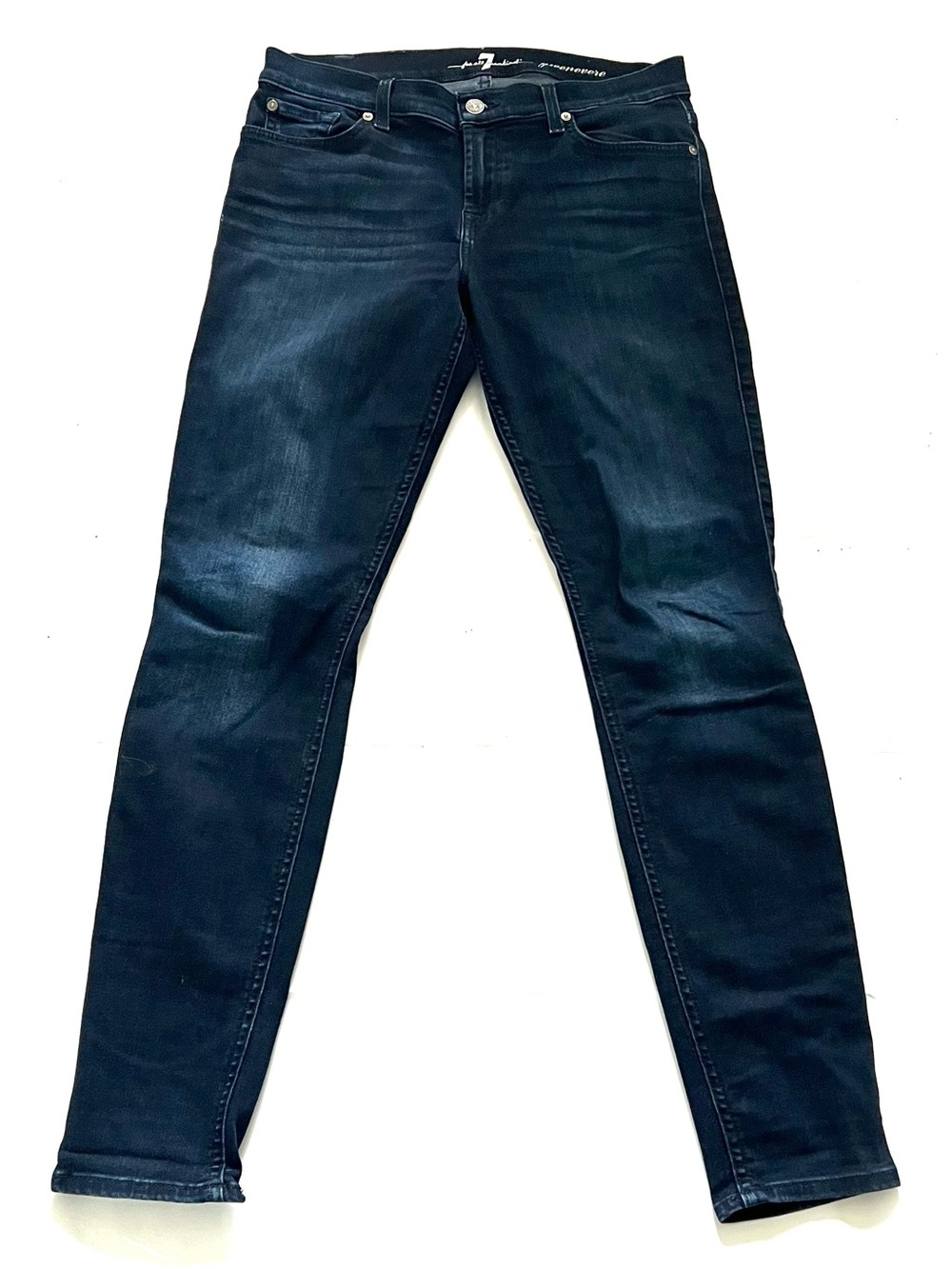 7 For All Mankind Jeans Womens 30 X 32 Blue Gwenervere High Rise Stretch Denim